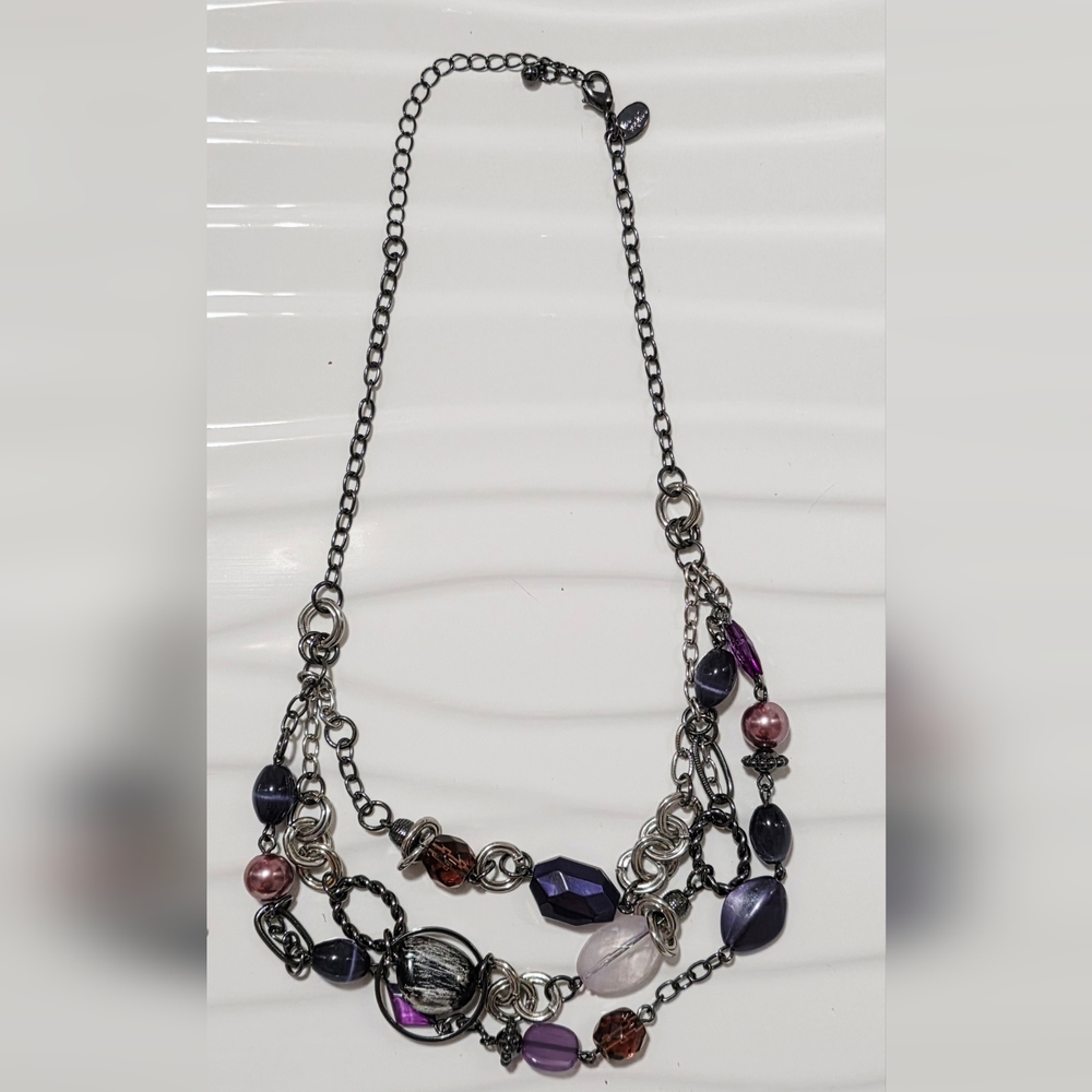 Lia Sophia Elegant Multi-Color Gemstone Necklace Set - Picture 2 of 6
